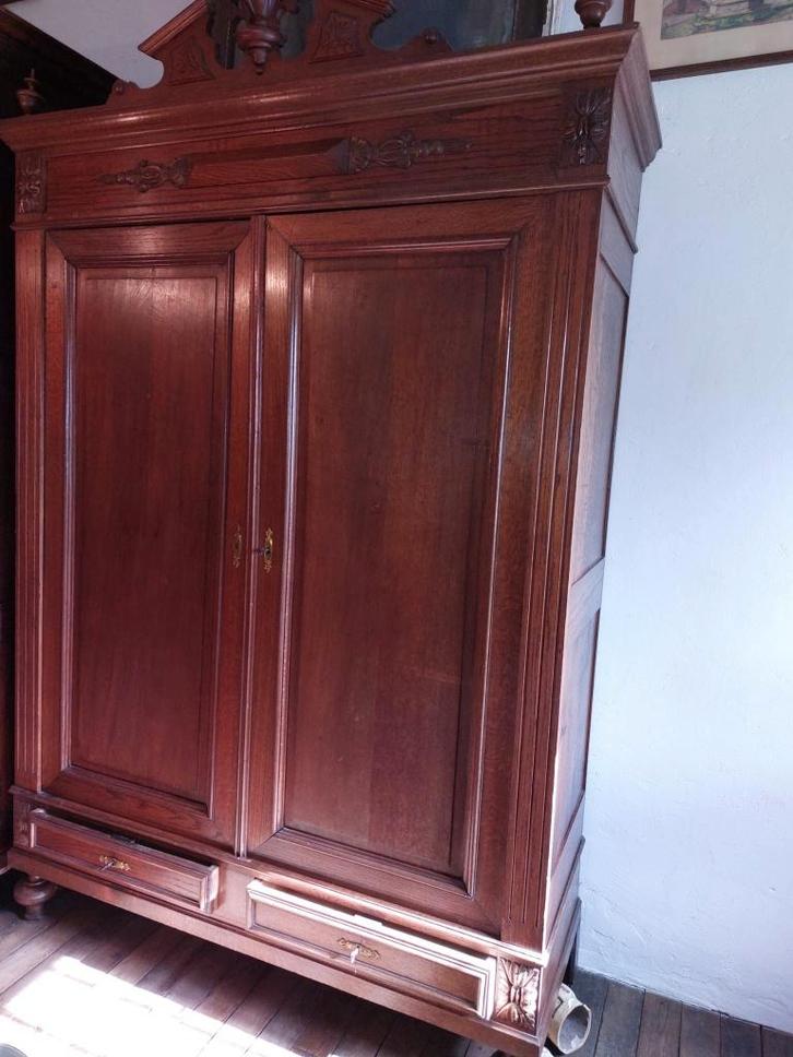 oude eiken hangkast, begin 1900, Antiek en Kunst, Curiosa en Brocante, Ophalen