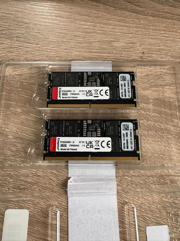DDR5 32GB 2x16GB 5600MHz SODIMM Kingston HyperX FURY Impact, Computers en Software, RAM geheugen, Zo goed als nieuw, Laptop, 32 GB