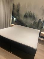 Zwarte boxspring + topper Jysk, Huis en Inrichting, Ophalen, Zwart, Tweepersoons, Zo goed als nieuw