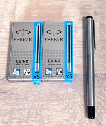 Parker Vector Stainless Steel Vulpen / Met 8 inktvullingen beschikbaar voor biedingen