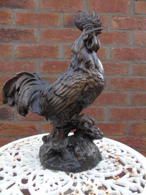 beeld van een haan in gietijzeren patbrons met reliëf,, Tuin en Terras, Tuinwanddecoratie, Nieuw, Ophalen