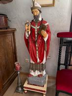 Groot heiligenbeeld in gips 125cm heilige Eligius, Antiek en Kunst, Ophalen