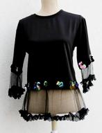 Prachtige nieuwe originele S/M blouse, Kleding | Dames, Blouses en Tunieken, EXTELLE, Zwart, Nieuw, Ophalen of Verzenden