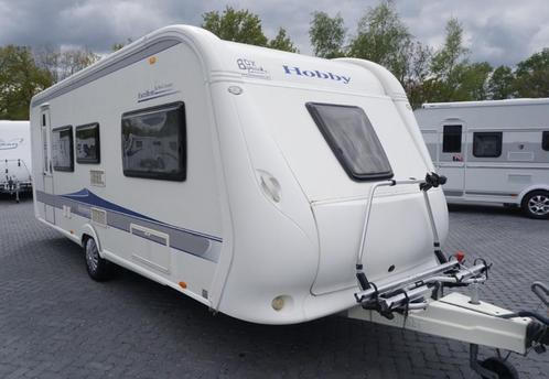 Nette 6pers.Hobby met mover, voortent, fietsrek, stapelbed, Caravans en Kamperen, Caravans, Bedrijf, tot en met 6, Treinzit, Hobby