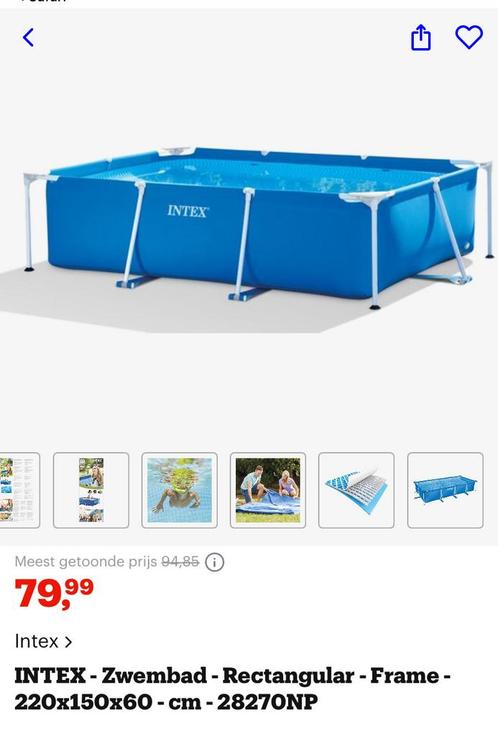 Intex zwembad met tegels en afdekzeil, Tuin en Terras, Zwembaden, Zo goed als nieuw, Ophalen