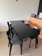 Eettafel met 6 bijhorende stoelen, Huis en Inrichting, Tafels | Eettafels, Ophalen, 50 tot 100 cm, Zo goed als nieuw, Vijf personen of meer