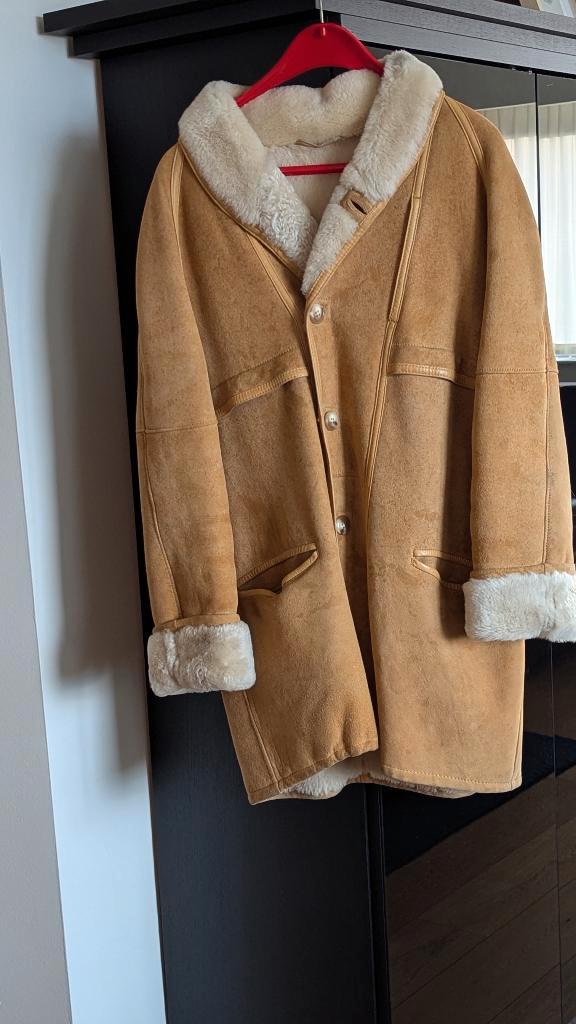 Heren lamsjas camelkleurig, Kleding | Heren, Jassen | Winter, Zo goed als nieuw, Maat 52/54 (L), Beige, Ophalen