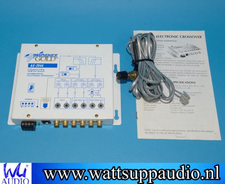 Phoenix Gold AX-204A Electronic Crossover incl remote, Auto diversen, Autospeakers, Gebruikt, Ophalen of Verzenden