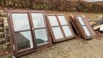 Massieve houten ramen dubbel glas, Doe-het-zelf en Bouw, Ophalen, Gebruikt, Gevelraam of Ruit, Dubbelglas