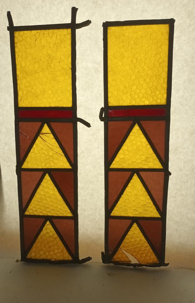 2 vitraux art déco / tout à - 50 %, Antiquités & Art, Antiquités | Verre & Cristal, Enlèvement