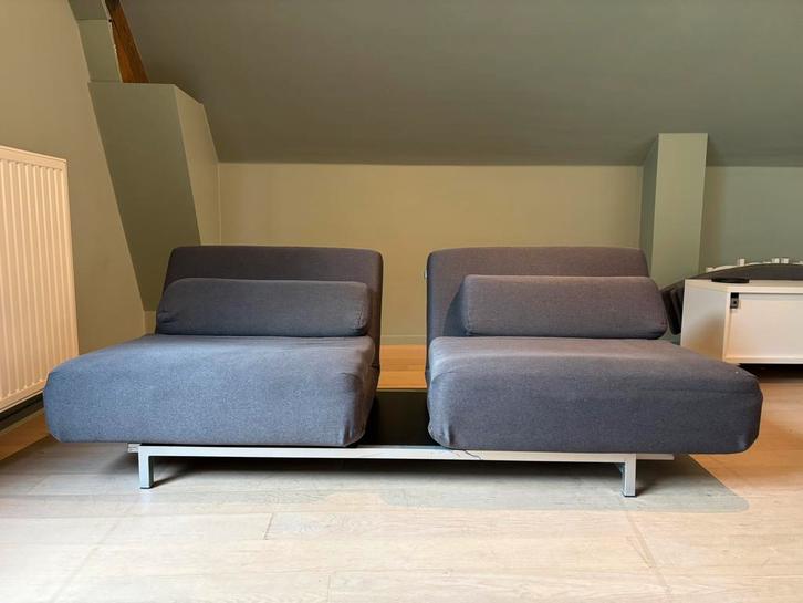 (Slaap)zetel voor 2-4 personen - Grijs, Huis en Inrichting, Zetels | Zetels, Gebruikt, Rechte bank, Tweepersoons, 150 tot 200 cm