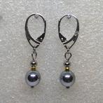 Boucles d"oreilles argent925perle hématite argent naturelle., Argent, Pendantes, Enlèvement ou Envoi, Argent