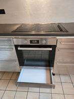 Baucknecht oven + elek fornuis 5plaats+Smeg afzuigkap+meubel, Gebruikt, Hete lucht, Oven met grill, Inbouw
