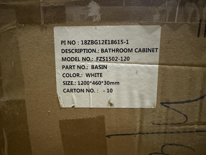 Compleet badkamermeubel 120 cm, Huis en Inrichting, Badkamer | Badkamermeubels, Nieuw, Wastafelkast, Minder dan 100 cm, 100 tot 150 cm