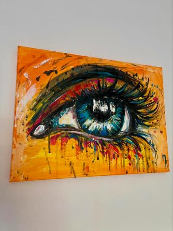 Origineel modern kleurrijk oog Mk Art beschikbaar voor biedingen