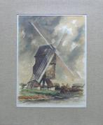 E. VAN DER BEKEN / MOLEN LANDSCHAP / ORIGINEEL WERK 50x40cm, Antiek en Kunst, Ophalen of Verzenden