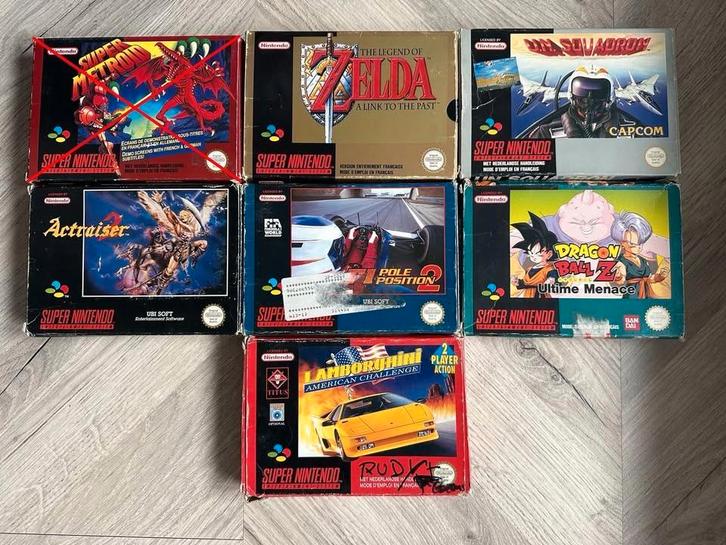 Nintendo SNES-spellen Zelda, Dragon Ball Z, Actraiser 2,..., Games en Spelcomputers, Games | Nintendo Super NES, Zo goed als nieuw
