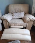 Lederen relax zetel, zeer zacht leer, topkwaliteit, gebruikt, Maison & Meubles, Fauteuils, Enlèvement, Utilisé, Cuir