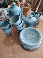 art deco blauw Frans espresso servies, Antiek en Kunst, Ophalen