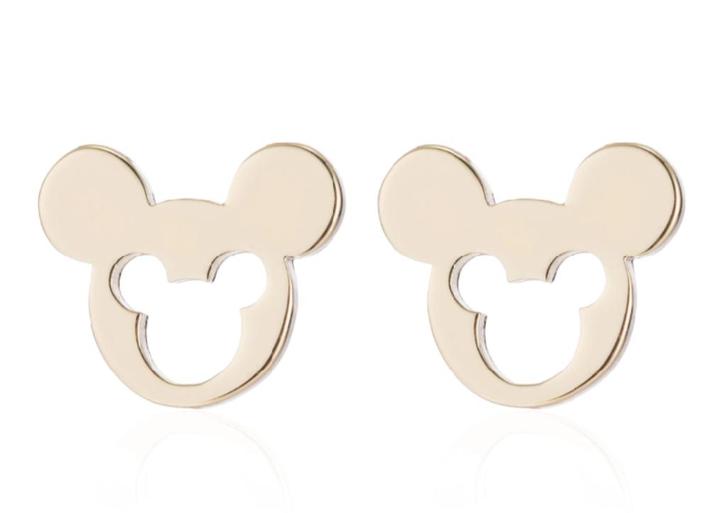 Disney Mickey Mouse design goud verguld RVS oorstekers, Handtassen en Accessoires, Oorbellen, Nieuw, Knopjes of Stekers, Overige materialen