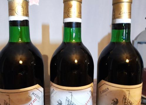 3 bout de Château Beychevelle 1970, Collections, Vins, Comme neuf, Vin rouge, France, Pleine, Enlèvement ou Envoi