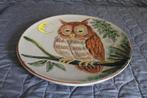 Bord met uil op tak en maan Doorsnee 32 cm, Ophalen of Verzenden, Zo goed als nieuw