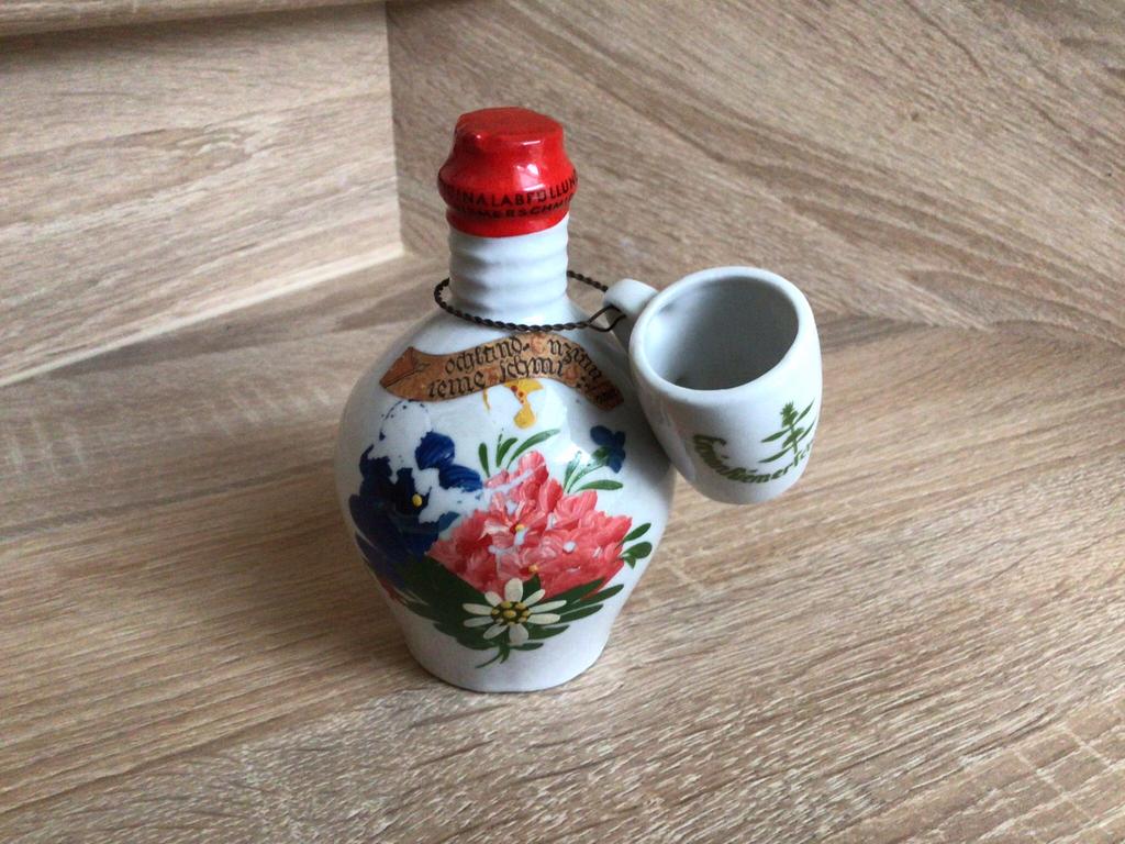 Bouteille de liqueur peinte vintage, Enlèvement ou Envoi