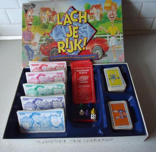 Vintage "Lach Je Rijk" van Parker in goede staat !, Hobby & Loisirs créatifs, Jeux de société | Jeux de plateau, Utilisé, 1 ou 2 joueurs