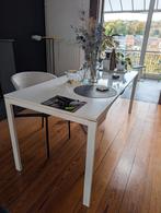 Table blanche pour salle à manger ou bureau, Huis en Inrichting, Tafels | Eettafels, Ophalen, Zo goed als nieuw
