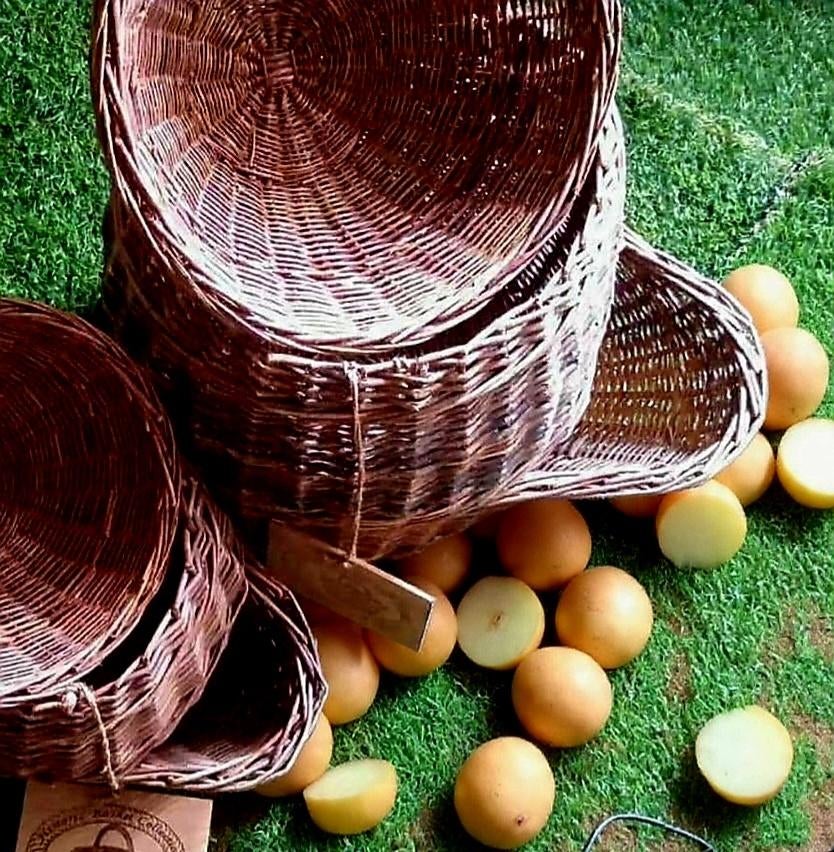 Rieten mand La Vannerie d'Antan voor aardappelen, uien,..., Huis en Inrichting, Woonaccessoires | Schalen en Manden, Nieuw, Mand