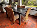 natuursteen eettafel met stoelen, Ophalen, 50 tot 100 cm, Zo goed als nieuw, Vijf personen of meer