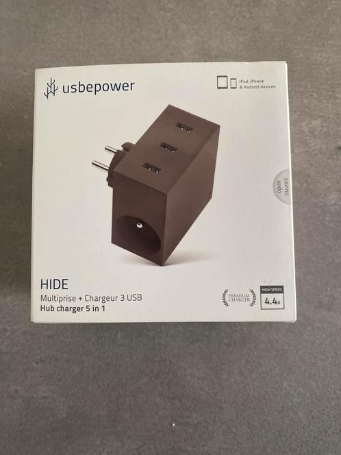 Usbepower HIDE Hub Charger 5 in 1. Nieuw, Informatique & Logiciels, Stations d'accueil, Neuf, Hub USB, Disque dur, Portable, Tablette