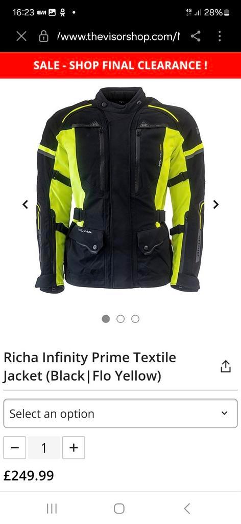 Nieuw RICHA INFINITY PRIME motorjack, Motoren, Kleding | Motorkleding, Ophalen