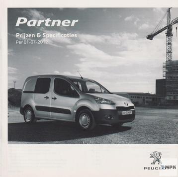 Peugeot Partner 2012 Brochure Prijslijst Nederlands beschikbaar voor biedingen