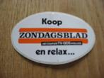 Oude Sticker Zondagsblad , Ophalen of Verzenden, Zo goed als nieuw, Film, Tv of Omroep