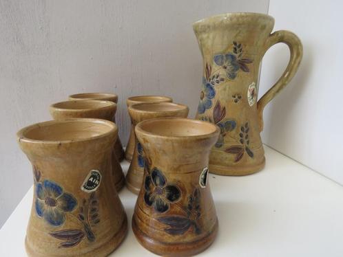 Dubois vintage keramiek karaf met 6 bekers, Antiek en Kunst, Antiek | Keramiek en Aardewerk, Ophalen of Verzenden