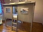 Lichtgrijs boomhut bed, Ophalen, 85 tot 100 cm, Gebruikt, Hoogslaper of Stapelbed