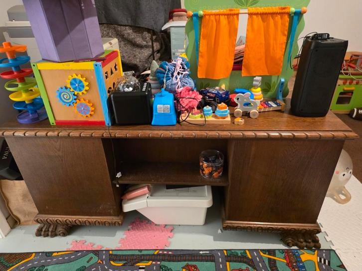 Neorenaissancistisch massief houten bureau, Huis en Inrichting, Bureaus, Gebruikt, Bureau, Ophalen