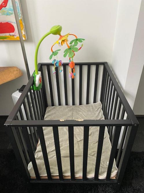 Quax – Park Cubic Zwart + Koeka Parklegger + Mobiel op batte, Kinderen en Baby's, Babyparken, Gebruikt, Vierkant, In hoogte verstelbaar