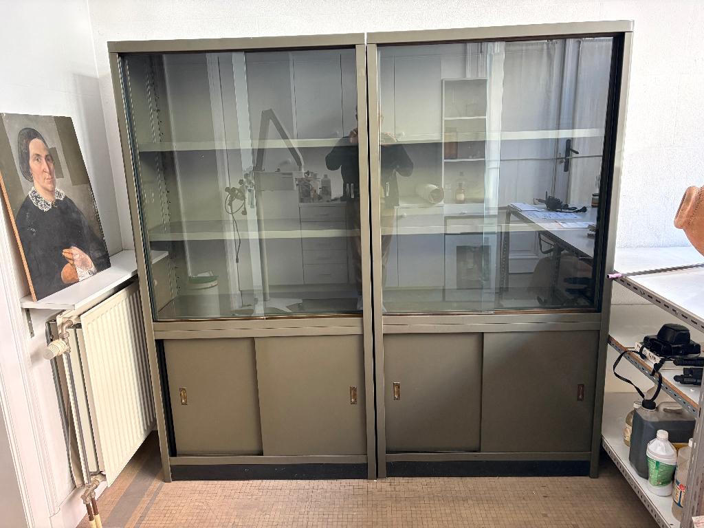2 vitrines métalliques années '50-'60, Enlèvement, Comme neuf, Autres types