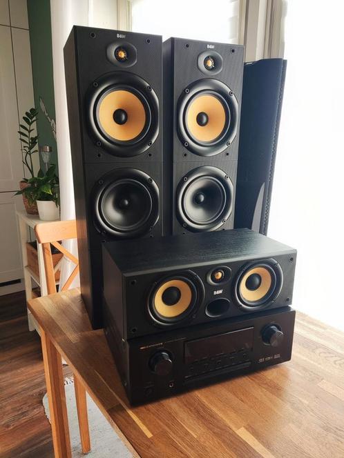 B&W DM603 en CC6 luidsprekers   Marantz SR4300, Audio, Tv en Foto, Luidsprekerboxen, Gebruikt, Front, Rear of Stereo speakers