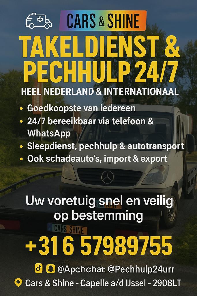 Takeldienst & Autotransport 24/7 – vanaf €50 in Nederland,, Boeken, Vervoer en Transport, Gelezen, Overige vervoermiddelen, Ophalen