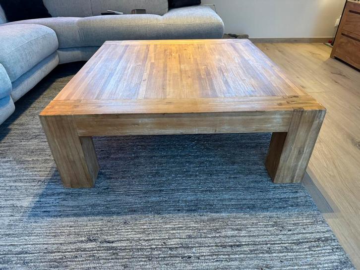 Table de salon en teck massif, Maison & Meubles, Tables | Tables de salon, Utilisé, Moins de 50 cm, 50 à 100 cm, 100 à 150 cm