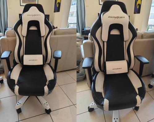 2x Gaming Chair/DXRacer Work W06 Zwart/Wit - Ophalen, Huis en Inrichting, Bureaustoelen, Gebruikt, Bureaustoel, Wit, Gaming bureaustoel