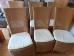 6 rieten stoelen met bijhorende kussens., Huis en Inrichting, Zo goed als nieuw, Ophalen