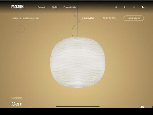 Lampe suspension FOSCARINI GEM, Huis en Inrichting, Lampen | Vloerlampen, Nieuw, Minder dan 100 cm, Glas, Ophalen