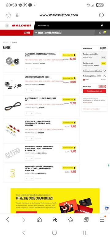 Malossi/TechPulley HONDA FORZA 125 2021-2024  beschikbaar voor biedingen