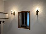 Rustieke spiegel met 2 lampen, Comme neuf, Rectangulaire, Moins de 50 cm, Enlèvement