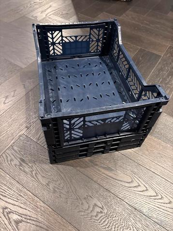 Vouwkratjes 40x30x15 cm – Stapelbaar & Opvouwbaar, set van 4 beschikbaar voor biedingen