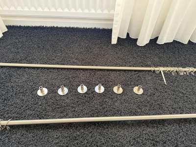 2 edelstaal/RVS gordijnroedes, Huis en Inrichting, Overige Huis en Inrichting, Nieuw, Ophalen